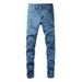Men's Clothing American Fashion Ripped Patch Jeans Men's Pants Wrinkled And Ripped One Piece Wholesale Price Men's Denim 1344_mkmklike.com