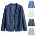 Women's Macaron Color Cardigan Denim Jacket All Seasons Fashion Wash And Salt Style Casual Clothing_mkmklike.com