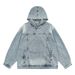Loom Cross-Border Wholesale European And American Style Loose Trendy Fashion Washed Vintage Denim Jacket Hooded Sweatshirt_mkmklike.com