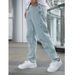 Men's Light Blue Straight Leg Jeans Casual Stretch Cotton Trousers Midweight Zipper Fly Mid Waist Long Pants_mkmklike.com