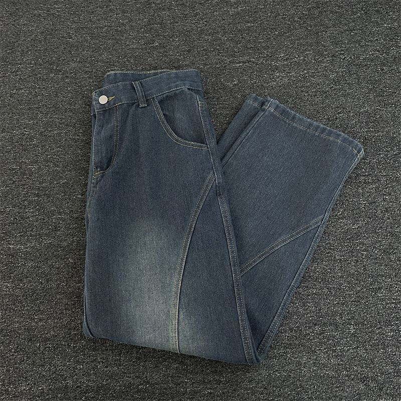 Men's Deconstructed Vintage Jeans – Relaxed Straight-Leg Denim Pants With Artisan Wash (S-3XL, Distressed Blue)_mkmklike.com