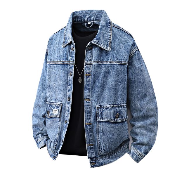 Men's Clothing Autumn And Winter Hong Kong Style Denim Jacket Men 2025 New Hot Sale Couples Denim Jacket Casual Thick Work Jacket Men_mkmklike.com