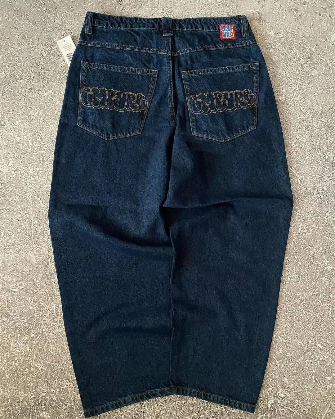 Men's Clothing New Summer Y2k Black Jeans Street Men's Retro Loose Fashion Hip Hop Pants_mkmklike.com