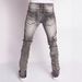"Men's Streetwear Denim Pants – Stretch Washed Straight-Leg Jeans (S-XXL, Distressed Gray)"_mkmklike.com