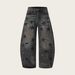 Retro Star-Print Cargo Jeans – Loose Straight-Leg Denim Pants With Distressed & Embellished Details_mkmklike.com