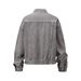 American Washed Gray Denim High Street Basic Short Jacket, Trendy Brand Versatile Top, Korean Version_mkmklike.com