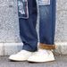 "Men's Distressed Wide-Leg Denim Pants – Fleece-Lined, Loose Fit, Patchwork Design (Blue/Black, Sizes 28-38)"_mkmklike.com