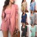 Women's Clothing solid color vest blazer fashion style high waist shorts three-piece _mkmklike.com