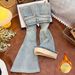 Women's Clothing Light Blue Plus Size Fleece Lined Thickened Flared Jeans High Waisted Slimming Stretchy Women's Denim Pants For Autumn Winter Style_mkmklike.com