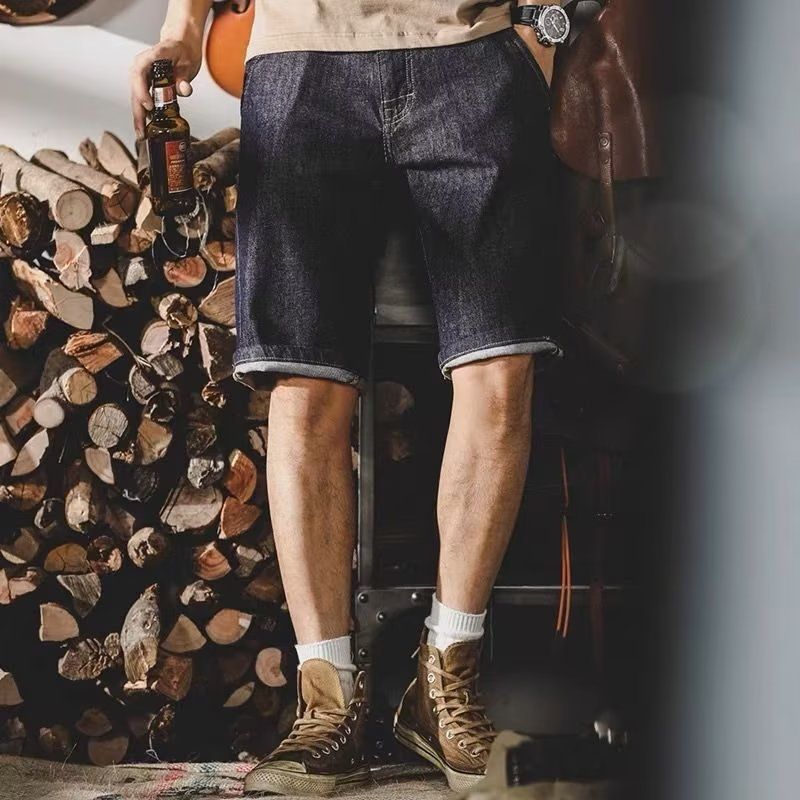 Men's Clothing Men's Slim Fit Straight Leg Denim Shorts Style Casual Pants Trendy Instagram-Friendly Stylish Five Point For Young Men_mkmklike.com
