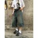 Retro Washed Denim Shorts American Summer Street Style Straight Wide Leg Distressed Casual Capri Pants for Men And Women_mkmklike.com