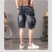 Men's Clothing Wear Resistant Multi Pocket Workwear Denim Shorts Five Point Loose Straight Tube Trendy Brand Large Size Five Point Mid Length Pants_mkmklike.com