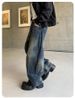 Men's Vintage High Street Distressed Jeans - Parisian Style Straight Leg Denim Pants With Washed Finish_mkmklike.com
