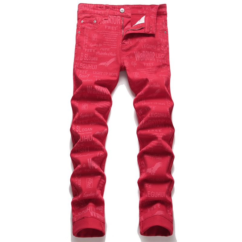 Men's Clothing Slim Fit Elastic Printed Floral Pants Casual Skinny Men's Long Trousers_mkmklike.com