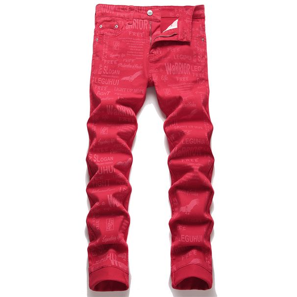 Men's Clothing Slim Fit Elastic Printed Floral Pants Casual Skinny Men's Long Trousers_mkmklike.com