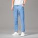 Tencel Thin Cropped Men's Loose Straight Casual Cotton Stretch Plus Size High-End Jeans Men_mkmklike.com