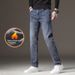 Pure 2025 Autumn Winter High-end Pure Cotton Jeans Men's Fleece-lined Thickened Slim Straight Stretch Casual Long Pants_mkmklike.com
