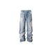 Men's Clothing Retro Washed Sexy Lace Casual Jeans For Women, New Autumn/winter Style, Loose Fit, Straight Leg, Wide Leg Trousers_mkmklike.com