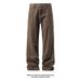 Men's High Street Clean Fit Jeans – Vintage Washed Cotton, Relaxed Straight-Leg With Angled Hem, Button Fly, Mid-Rise (M-5XL, Black/Tan/Brown)_mkmklike.com