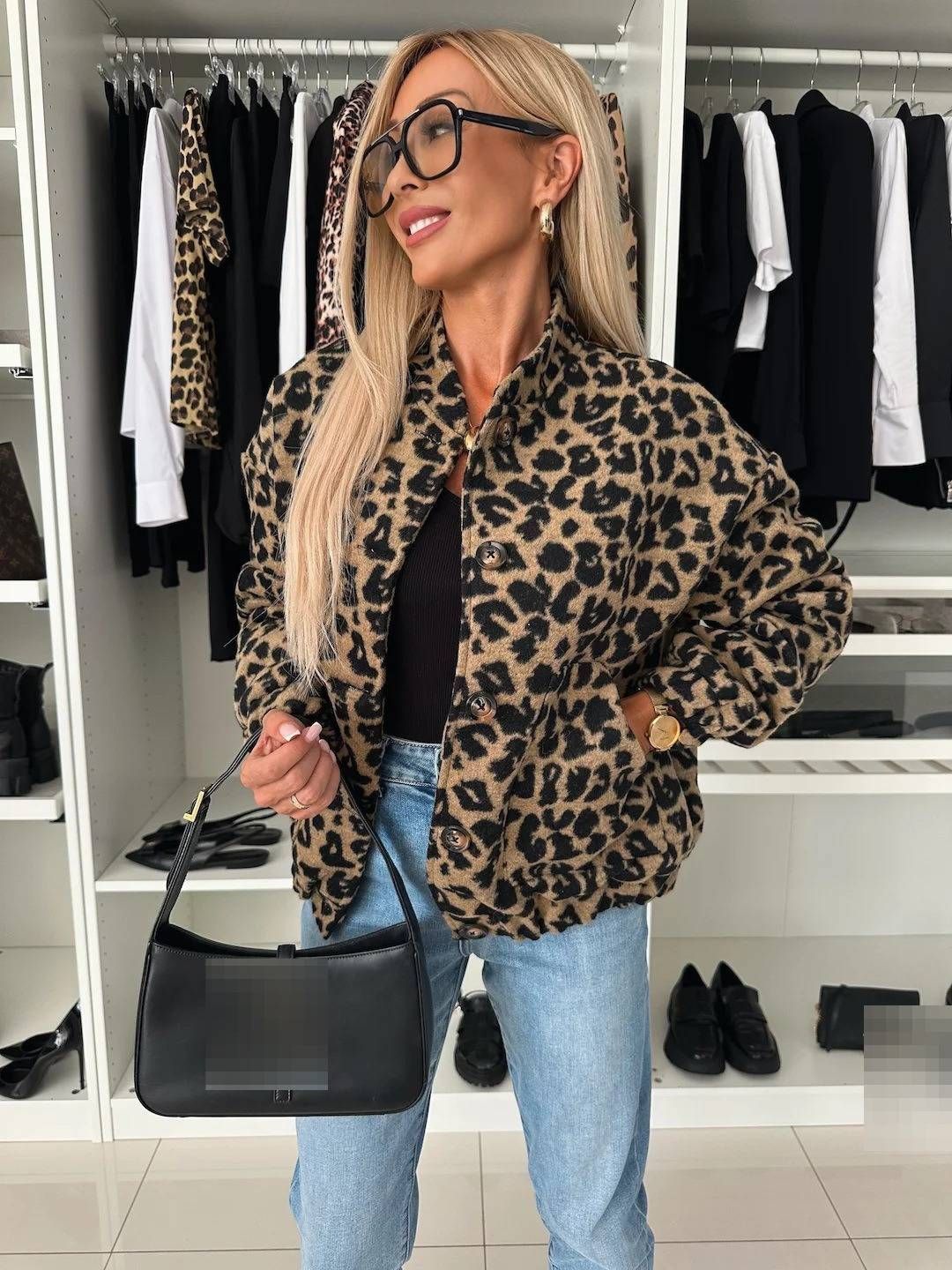 Women's Clothing Retro Faux Fur Jacket For Women - Oversized Leopard Print Coat (Fall/Winter)_mkmklike.com