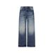 Vintage Washed Denim Jeans For Men – Classic Straight-Leg Relaxed Fit With Whisker Distressing (87.6% Cotton, Mid-Rise, No Stretch, Stone-Washed)_mkmklike.com