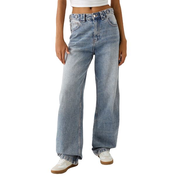 Relaxed Fit High Waist Wide Leg Jeans For Women - Vintage Washed Denim Pants With Stretch Comfort, Streetwear Style, Plus Size Friendly_mkmklike.com