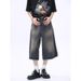 Men's American Retro Washed Denim Shorts Casual Loose Fit Five Point Streetwear Pants_mkmklike.com