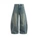 Men's Clothing Retro Washed Distressed Silhouette Scimitar Jeans Trendy Loose Banana Mopping Casual Long Trousers_mkmklike.com