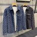 Men's Summer Fashion Loose Fit Gradient Rainbow Floral Denim Short Sleeve Shirt Trendy Casual Style For Men_mkmklike.com