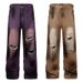 Men's Clothing American Retro High Street Design Niche Straight New Loose Washed Purple Jeans Men And Women Trousers Pants_mkmklike.com