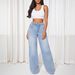 Plus Size High-Waisted Straight Leg Jeans – Classic Blue Relaxed Fit Denim Pants For Women (Wide-Leg Comfort Stretch Trousers)_mkmklike.com
