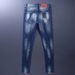 Men's Clothing Men's Jeans Old Blue Washed Hole Patch Paint Trendy Brand Slim Fit Skinny Pants Men_mkmklike.com