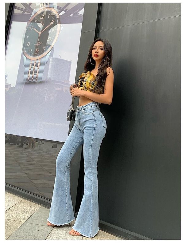 Women’s Clothing women's skinny flared jeans sexy hip lifting jeans new models_mkmklike.com