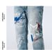 Men's Clothing Slim Fit Straight Leg Jeans Korean Style Embroidered Print Trendy Retro Washed American Pants_mkmklike.com
