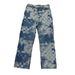 Men's Clothing Pharrell same style spring and summer mosaic print heavy washed casual straight blue denim checkerboard trousers_mkmklike.com