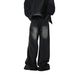 Men's Clothing Men's Retro Washed Black Jeans Loose Straight Leg Wide Leg Floor Length High Street Trendy Trousers_mkmklike.com