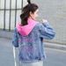 Women’s Hooded Denim Jacket – Embroidered Slim Fit Cropped Jacket For Spring & Autumn (S-3XL, White & Indigo)_mkmklike.com