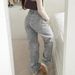 SC European And American Style Cross-Border 2025 Spring New Versatile Draped Lazy Straight Loose High-Waisted_mkmklike.com