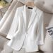 Women's Clothing White small suit jacket for women 2023 new spring and autumn Korean style casual high-end fashion suit ladies tops_mkmklike.com