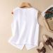 Women's Clothing new fashion short cotton and linen vest single layer vest retro casual ladies sleeveless cardigan top_mkmklike.com