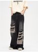 Retro Ripped Jeans For Men, Summer Wash, Distressed, Loose Fit, Wide Leg, Straight Leg, Floor-length, Trendy High-street Style._mkmklike.com