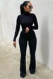 Women's High-Waisted Flared Jeans Washed Stretchy Slim Fit Cotton Denim With Pockets Casual Fashion_mkmklike.com