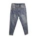 Men's Slim Fit Stretch Denim Jeans - 9/10 Length Straight Leg Casual Pants For Spring Summer - Vintage Wash Blue Jeans With Comfortable_mkmklike.com