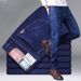 Men's Slim Fit Stretch Business Jeans - Micro-Elastic Straight Leg Denim Pants | Wrinkle-Free & Office-Ready | Classic Black/Blue | Mid Rise | Europea_mkmklike.com