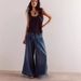 Women's Pleated Mid-Rise Wide-Leg Jeans – Tied Waist Relaxed Fit, Casual Streetwear, Cotton-Polyester Blend, S/M/L/XL/2XL/3XL_mkmklike.com