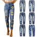 Women's Clothing Slim Fit Printed Denim Trousers For Women Fashionable_mkmklike.com