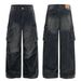 Men's And Women's High-End Corduroy Distressed Look Loose Fit Curved Cargo Pants High Street Style_mkmklike.com