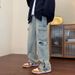 Nordmann American Style Cargo Jeans For Men, Loose Wide-Leg Heavy-Duty Washed Casual Pants, Trendy High Street Straight-Leg Cool_mkmklike.com