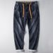 Autumn And Winter High-quality Elastic Waist Jeans Men's Retro Versatile High-waisted Jeans Men's Fattened Plus-size Pants_mkmklike.com