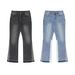 Men's Vintage Washed Jeans – Artistic Splatter Paint & Distressed Details (Straight-Leg, Cotton, S-XL, High Street Fashion)_mkmklike.com